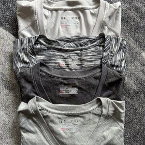 4 Under Armour Heat Gear V-neck Tops - Women's Medium